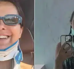 Kaza Sonrası İlk Görüntü: İrem Helvacıoğlu Düğüne Boyunlukla Katıldı